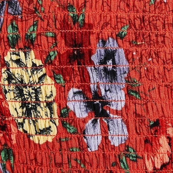 Babydoll Rayon Crepe Smocked Floral Tank NWT - Picture 4 of 8